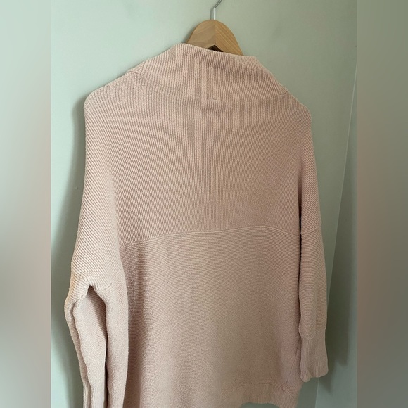 Free People Ottoman Slouchy Tunic Oversized Ribbed Mock neck Pink Women’s XS - Picture 7 of 9